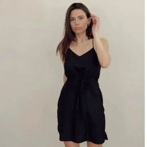 Madewell Black silk tank Dress
